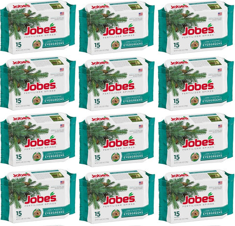 Jobe's 01611 15 Pack Evergreen Tree & Shrub Fertilizer Spikes - Quantity of 12