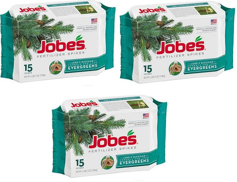 Jobe's 01611 15 Pack Evergreen Tree & Shrub Fertilizer Spikes - Quantity of 3