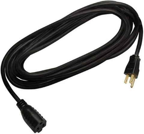 Master Electrician 02210ME 15' Foot 16/2 13A SJOW Black Round Vinyl Indoor & Outdoor Extension Cord - Quantity of 12