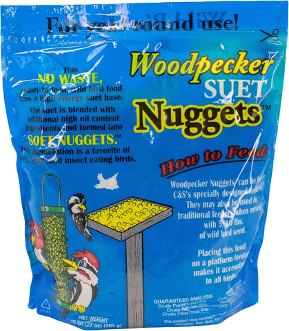C&S 06109 27 oz Woodpecker Suet Nuggets Wild Bird Food