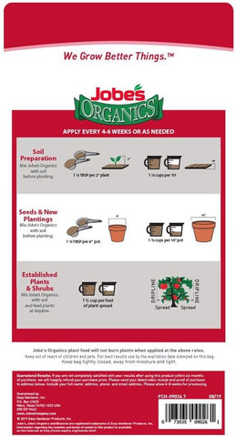 Jobe's 09026 4 LB Bag of 2-7-4 Organic Vegetable & Tomato Plant Food Fertilizer