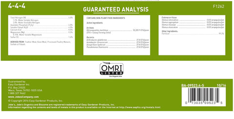 Jobe's 09526 4 LB Bag of 4-4-4 Organic All Purpose Plant Food Fertilizer