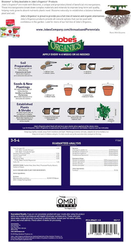 Jobe's 09627 4 LB Bag of 3-5-4 Organic Annual & Perennial Granular Plant Food Fertilizer