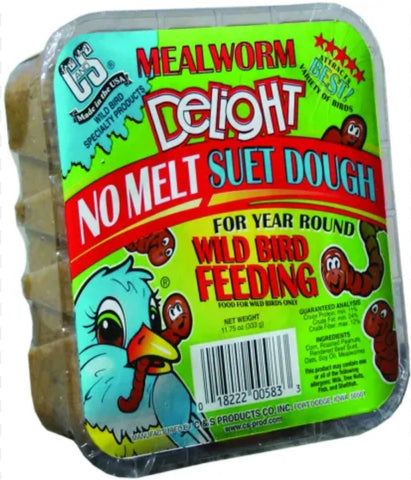 C & S 100214339 11.75 oz Mealworm Delight Suet Cake Wild Bird Food
