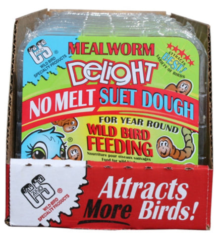 C & S 100214339 11.75 oz Mealworm Delight Suet Cake Wild Bird Food