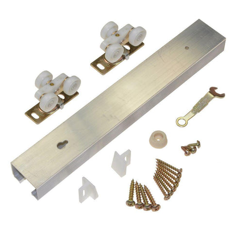 L E Johnson 100721DR 72" HD  Aluminum Single Pocket Door Track Hardware Kit - Quantity of 1