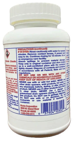 Rooto 1030 1 LB Container Of No. 4 100% Lye Crystal Household Drain Opener - Quantity of 10