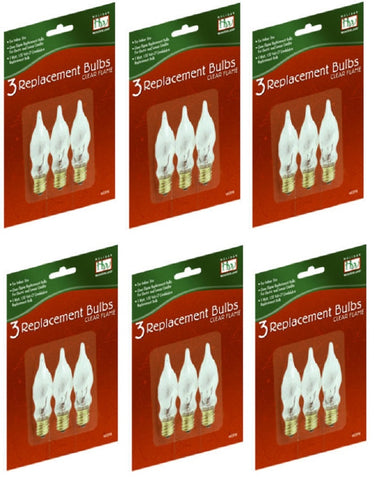 Holiday Wonderland 1078-88 3 Pack C7 Clear Flame Candle Replacement Bulbs - Quantity of 6