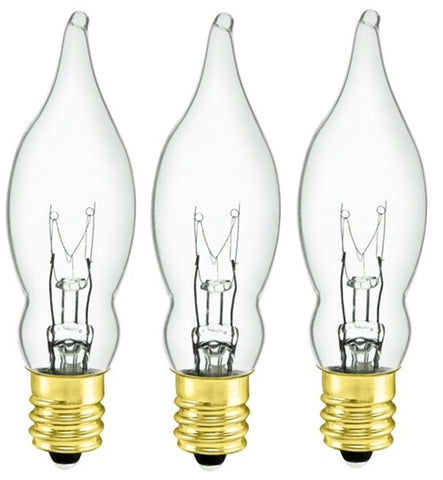 Holiday Wonderland 1078-88 3 Pack C7 Clear Flame Candle Replacement Bulbs - Quantity of 6