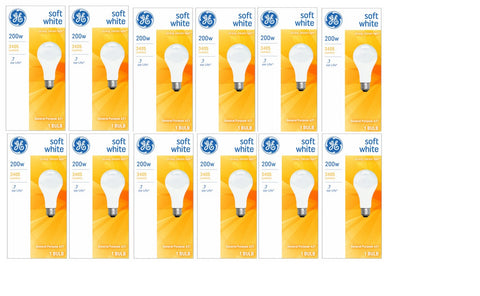 GE 11585 200 Watt Soft White Light Bulb A21 Incandescent Lamps