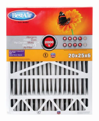 Best Air BA2-1625-8 16" x 25" x 2" Inch Pro Pre-Pleat MERV 8 Air Filter - Quantity of 12
