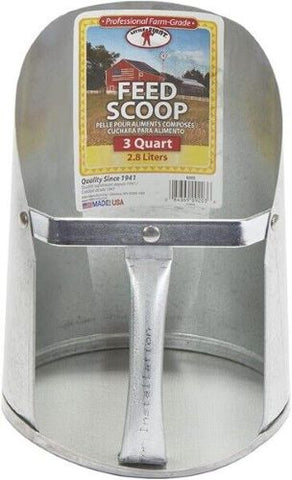 Little Giant 9203 3-Quart Size Galvanized Metal Feed Scoop