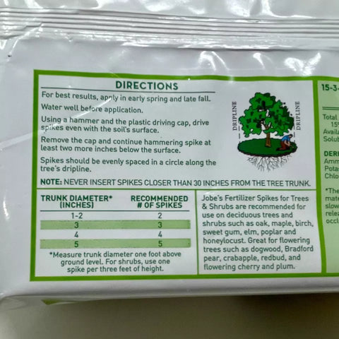 Jobes 01310 9-Count Pack of Tree & Shrub Fertilizer Spikes