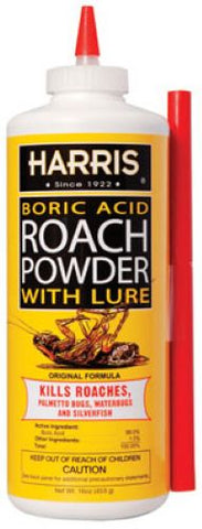 PF Harris HRP-16 16 oz Bottle of Boric Acid Roach Eliminator Powder With Lure - Quantity of 3