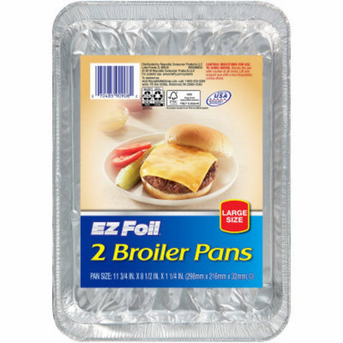 EZ Foil Hefty Z90908 2-Count Pack of 11.75" x 8.5" x 1.25" Disposable Broiler Pans