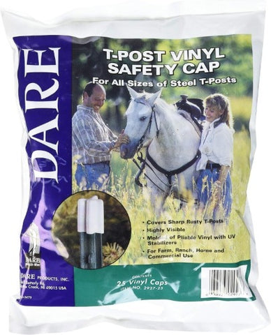 Dare 2927 25-Count Pack of White Vinyl T-Post Safety Caps
