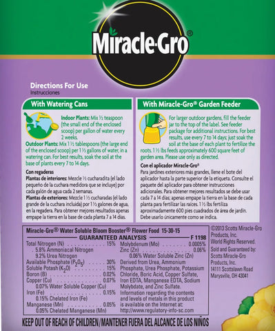 Miracle Gro 146002 4 LB Box of Water Soluble Bloom Booster Flower Food / Fertilizer - Quantity of 1