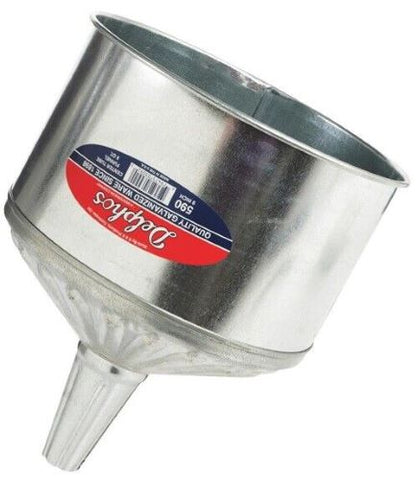 S & K Delphos 590 8-Quart Galvanized Steel Farm, Auto, Truck Heavy Duty Funnel