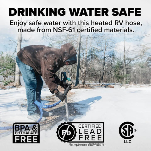 Camco 22912 50' Premium Grade RV Heated Drinking Water Garden Hose