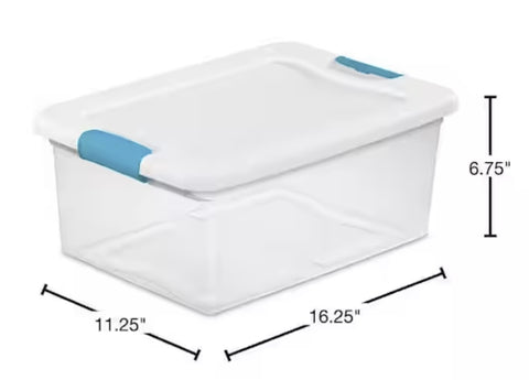 Sterilite 14948012 15 QT Latching Storage Box - Quantity of 12