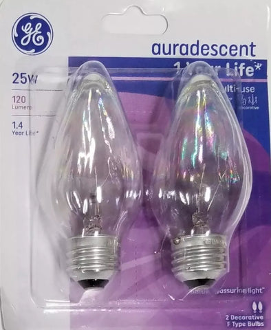 GE 75340 2-Count Pack of Flame Shape 25 Watt Auradescent Light Bulbs
