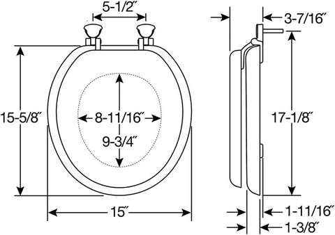 Bemis 15EC 000 White Round Easy Clean Cushioned Toilet Seat