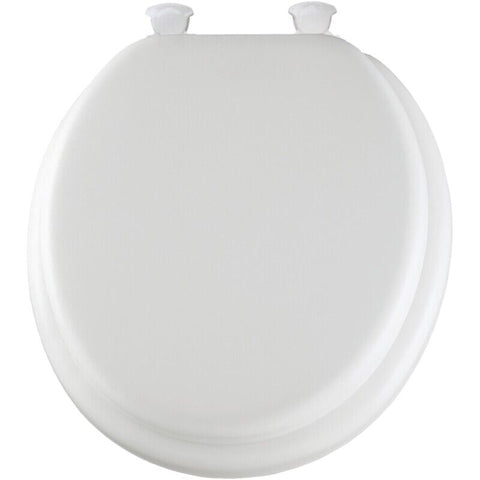 Bemis 15EC 000 White Round Easy Clean Cushioned Toilet Seat
