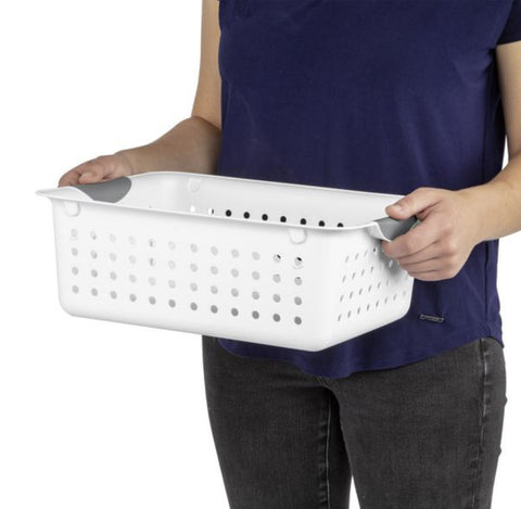 Sterilite 16268006 Large, White, Ultra Storage / Organization Baskets - Quantity of 12