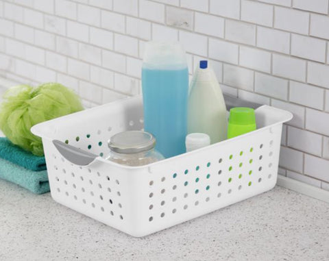 Sterilite 16268006 Large, White, Ultra Storage / Organization Baskets - Quantity of 6