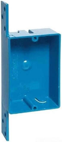 Carlon B108B-UPC Blue Single Gang New Work Shallow Switch & Outlet Box With Bracket