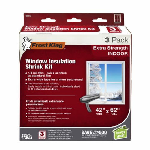 Frost King V83/3 3-Pack of 42" x 62" Extra Strength Indoor Window Insulation Kit - Quantity of 2