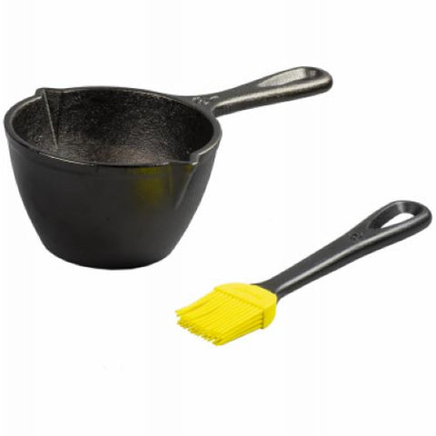 Lodge Mfg LMPB21 Cast Iron Melting Pot & Brush - Quantity of 3