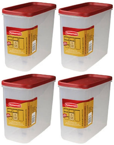 Rubbermaid 1776472 Racer Red 16 Cup Dry Food Storage Containers - Quantity of 4