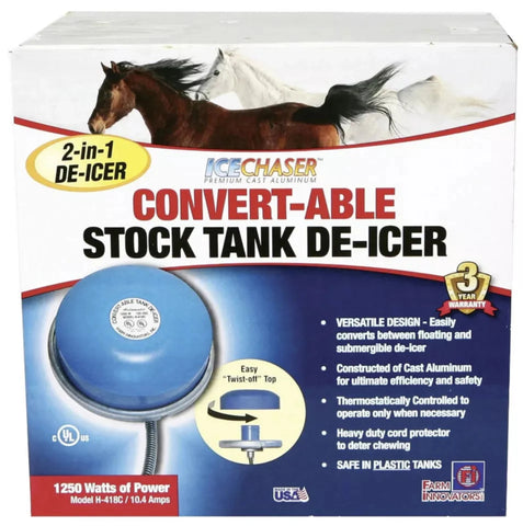 Farm Innovators H-418C Ice Chaser Floating or Submersible Stock Tank Pond Deicer