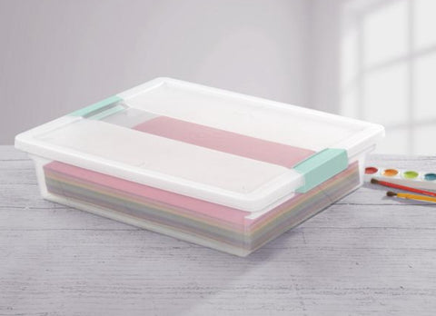 Sterilite 19638606 5.7 Quart Capacity 14" x 11" x 3.25" Clip Storage Box