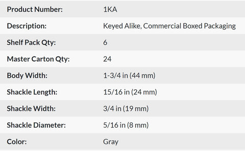 Master Lock 1KA-2258 Keyed Alike 1-3/4" Laminated Padlock