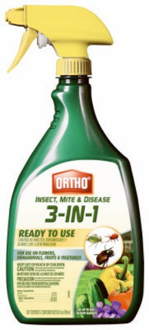 Ortho 0345510 24 oz Ready To Use Insect Mite & Disease Control 3-In-1 Liquid Spray