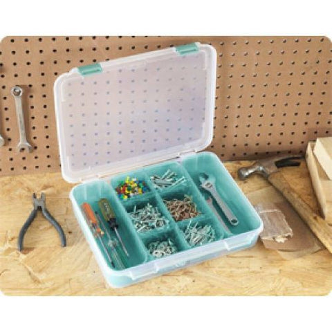 Sterilite 14028606 13.375"L x 10.75"W x 2.5"H Tinted Latched Storage Case