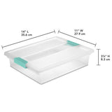Sterilite 19638606 5.7 Quart Capacity 14" x 11" x 3.25" Clip Storage Box