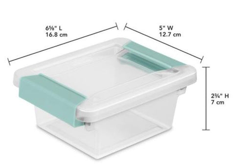 Sterilite 19698606 Mini Clip 6-5/8" x 5" x 2-3/4" Clip Storage Box