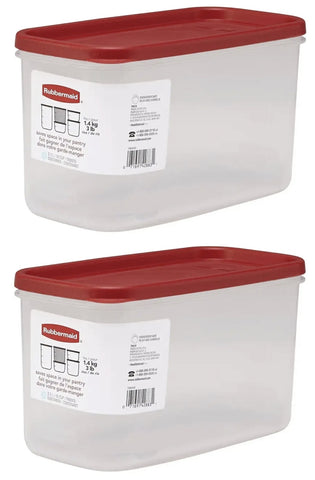 Rubbermaid 2168229 Racer Red 10 Cup Dry Food Plastic Storage Containers - Quantity of 2