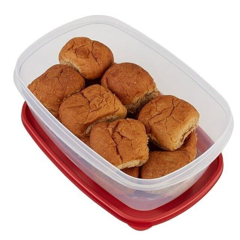 Rubbermaid 2184973 2.5 Gallon 16" x 11" x 6" Easy Find Lid Red Food Storage Container