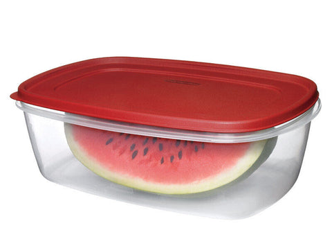 Rubbermaid 2184973 2.5 Gallon 16" x 11" x 6" Easy Find Lid Red Food Storage Container