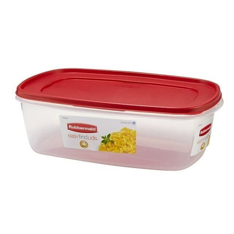 Rubbermaid 2184973 2.5 Gallon 16" x 11" x 6" Easy Find Lid Red Food Storage Container