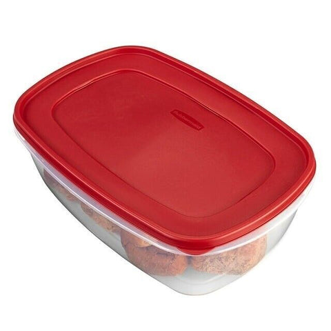 Rubbermaid 2184973 2.5 Gallon 16" x 11" x 6" Easy Find Lid Red Food Storage Container