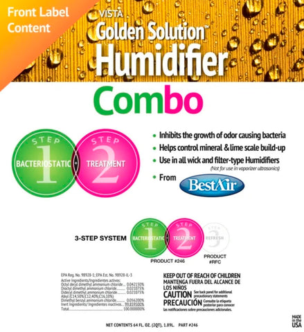 Best Air 246-PDQ 64 oz Bottle Of Golden Solutions Bacteriostatic Humidifier Water Treatment - Quantity of 2