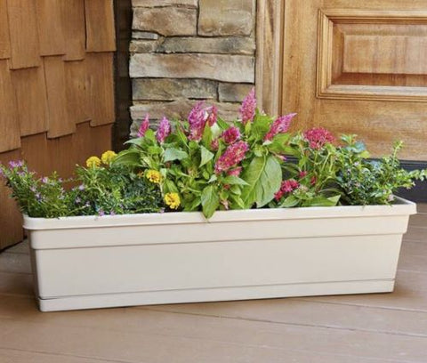 Southern Patio WB3012TA 30" x 8" Taupe Poly Resin Window Box Planter