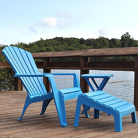 Adams Mfg 8510-21-3734 Pool Blue Resin Quick Folding Patio Side Table