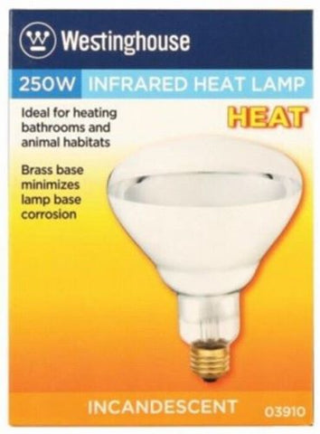 Westinghouse 0391048 250-Watt R40 Clear Dimmable Infrared Heat Lamp Bulb
