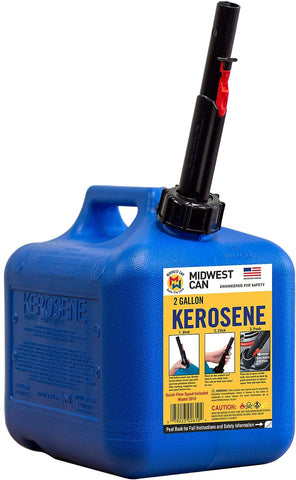 Midwest Can 2610 Blue 2 Gallon CARB Compliant Kerosene Can - Quantity of 1